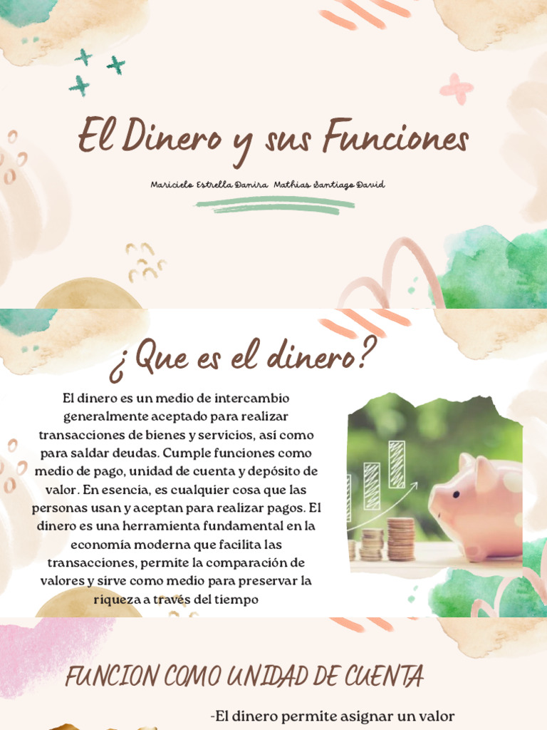 Funciones y Tipos de Dinero en Economía | PDF | Dinero | Bancos