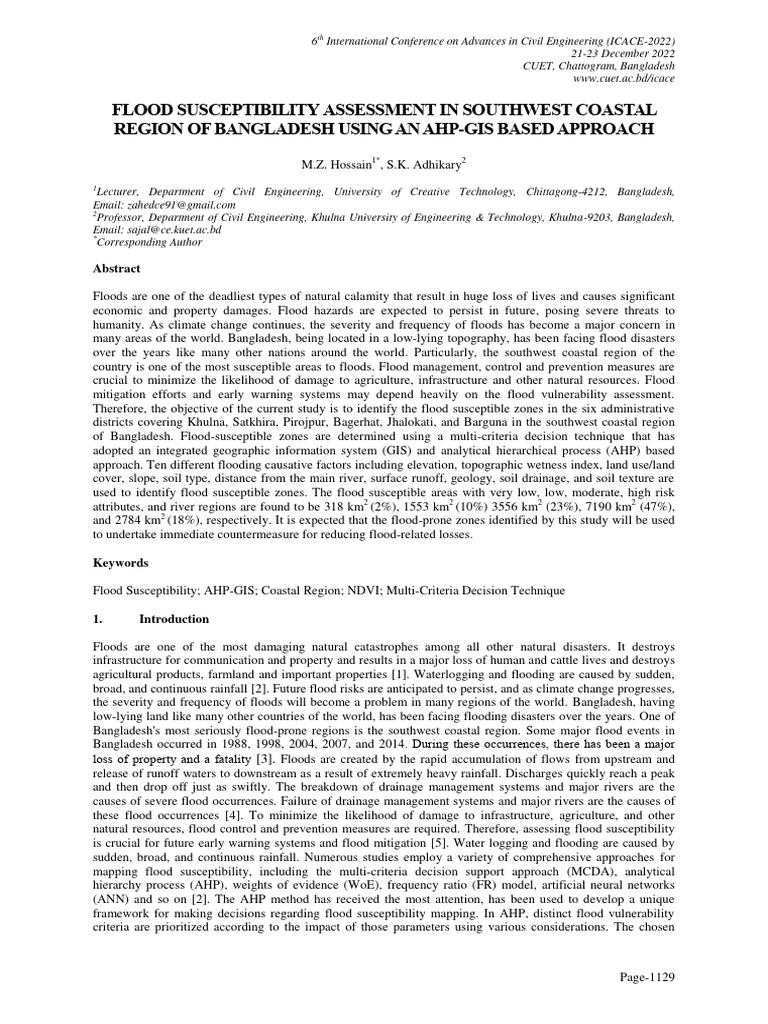 Flood Susceptibility Assessment in Odisha | PDF | Flood | Geographic ...