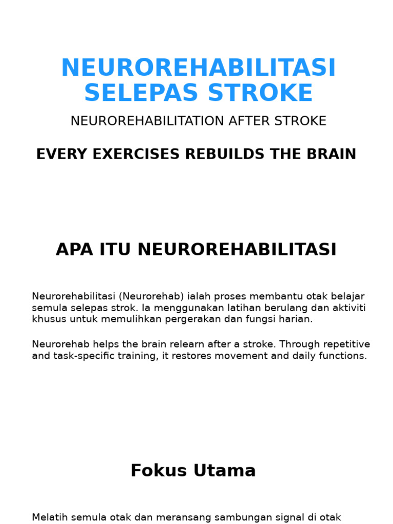 Neurorehabilitation After Stroke Guide | PDF