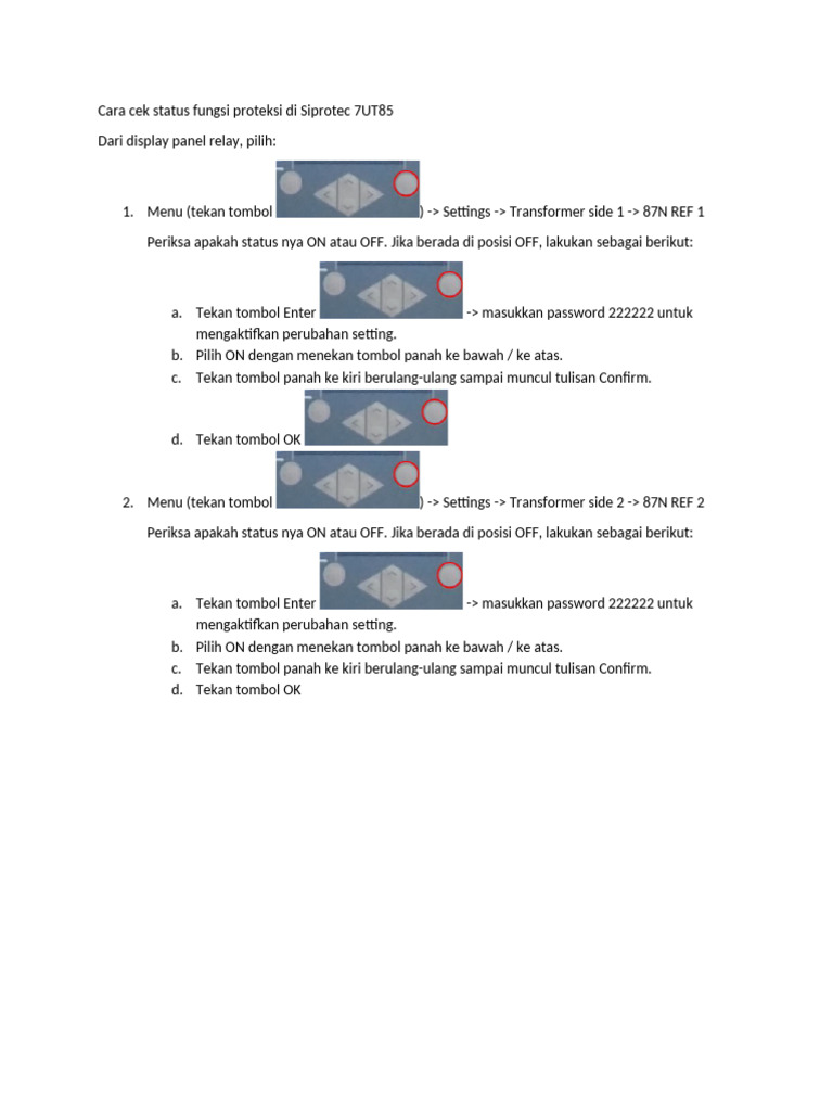 Cek Status Proteksi Siprotec 7UT85 | PDF