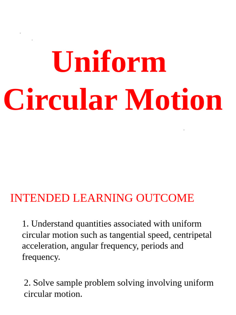 Uniform Circular Motion (Lesson) A1 2023 | PDF | Acceleration | Mechanics
