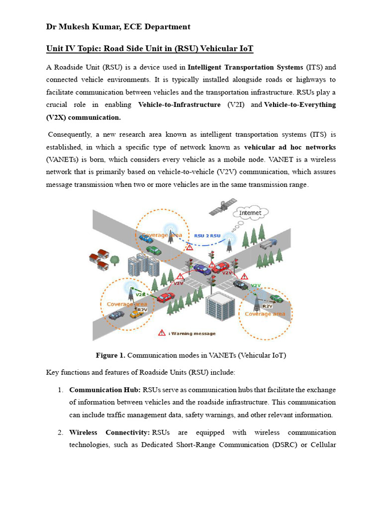 Roadside Units in Vehicular IoT | PDF | Internet Of Things | Traffic