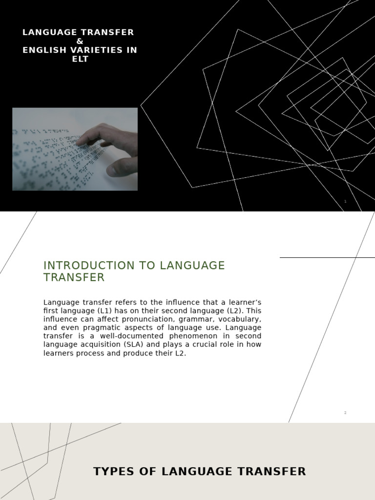 Language Transfer in English Learning | PDF | English Language | Second ...