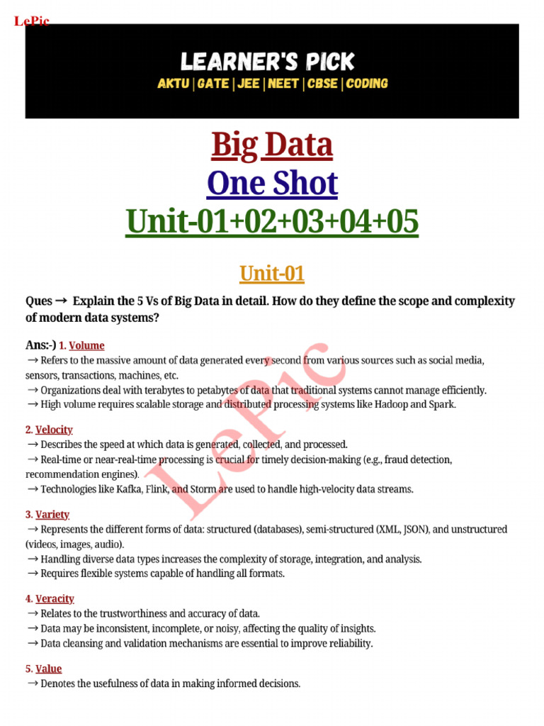 Big Data One Shot | PDF