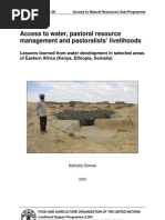 Access To Water, Pastoral Resource Management and Pastrolist Livelihoods