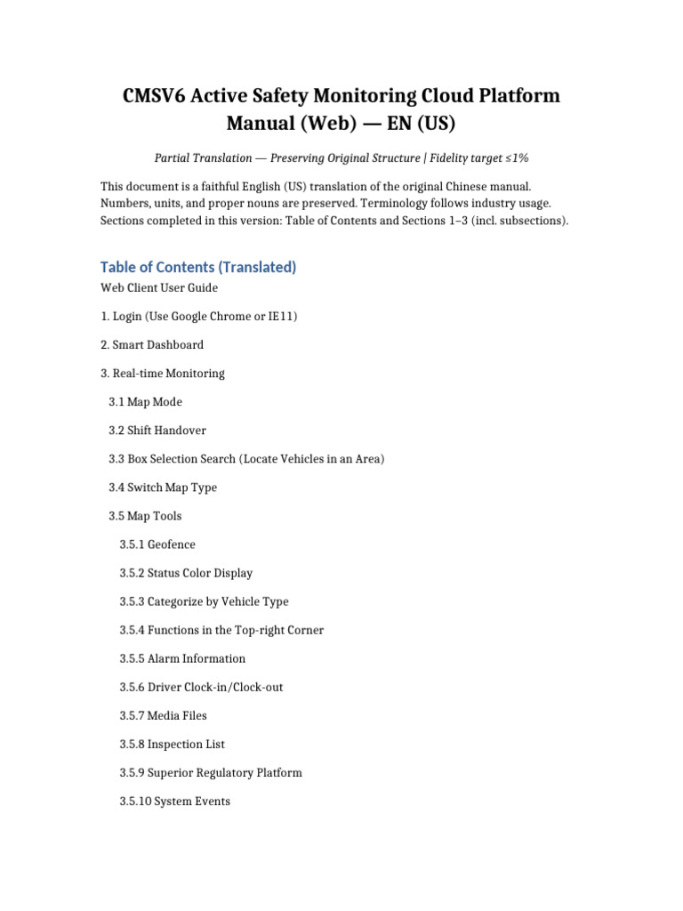 CMSV6 Safety Monitoring Platform Manual | PDF | Server (Computing ...