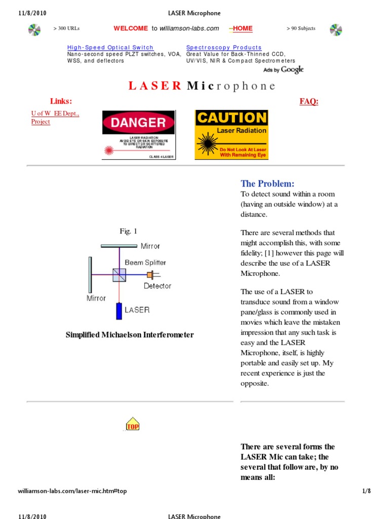 LASER Microphone PDF Interferometry Coherence (Physics)