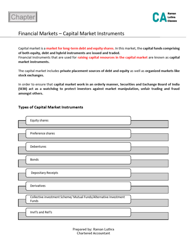 Capital Market Instruments Overview | PDF | Bonds (Finance) | Stocks