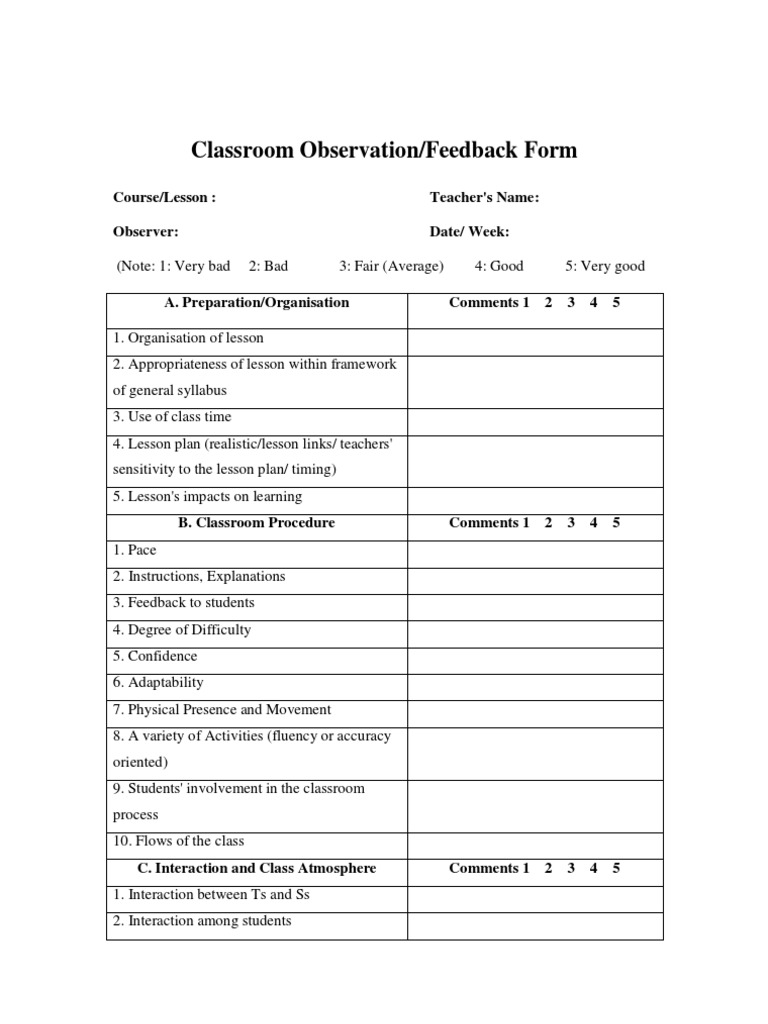 classroom observation case study