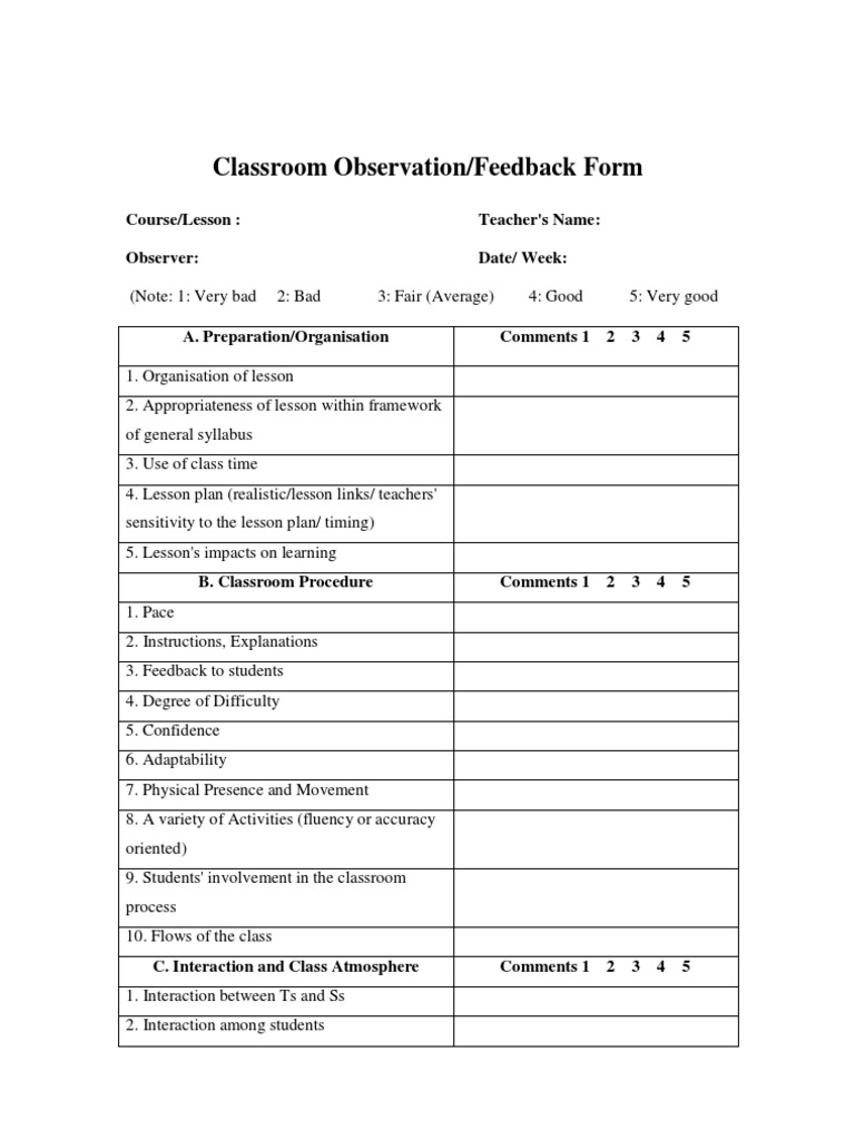 classroom-observation-form-updated-10-pdf-teachers-lesson-plan