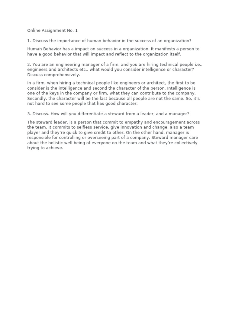 Online Assignment No 1 | PDF