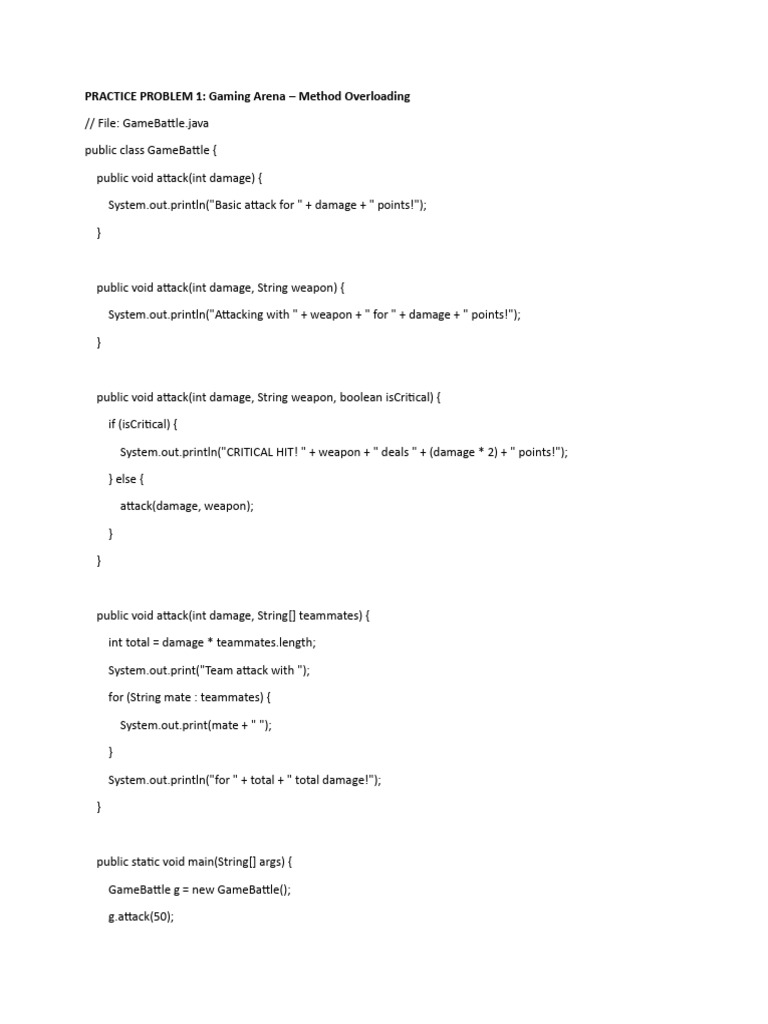 Java OOP Concepts: Overloading & Overriding | PDF | Computer ...