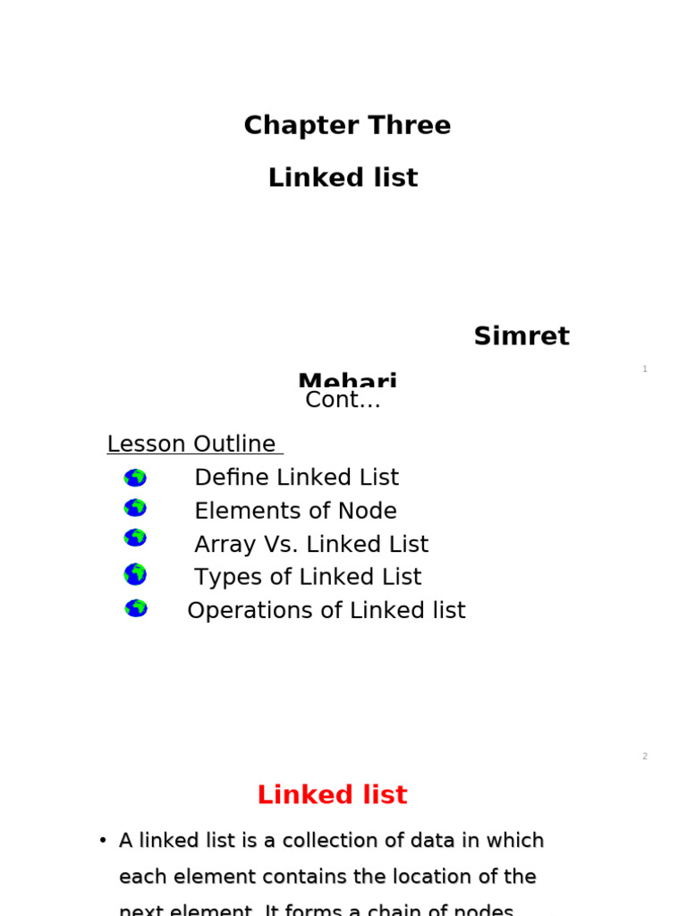 CH 3 Lnked List Presention | PDF | Pointer (Computer Programming ...