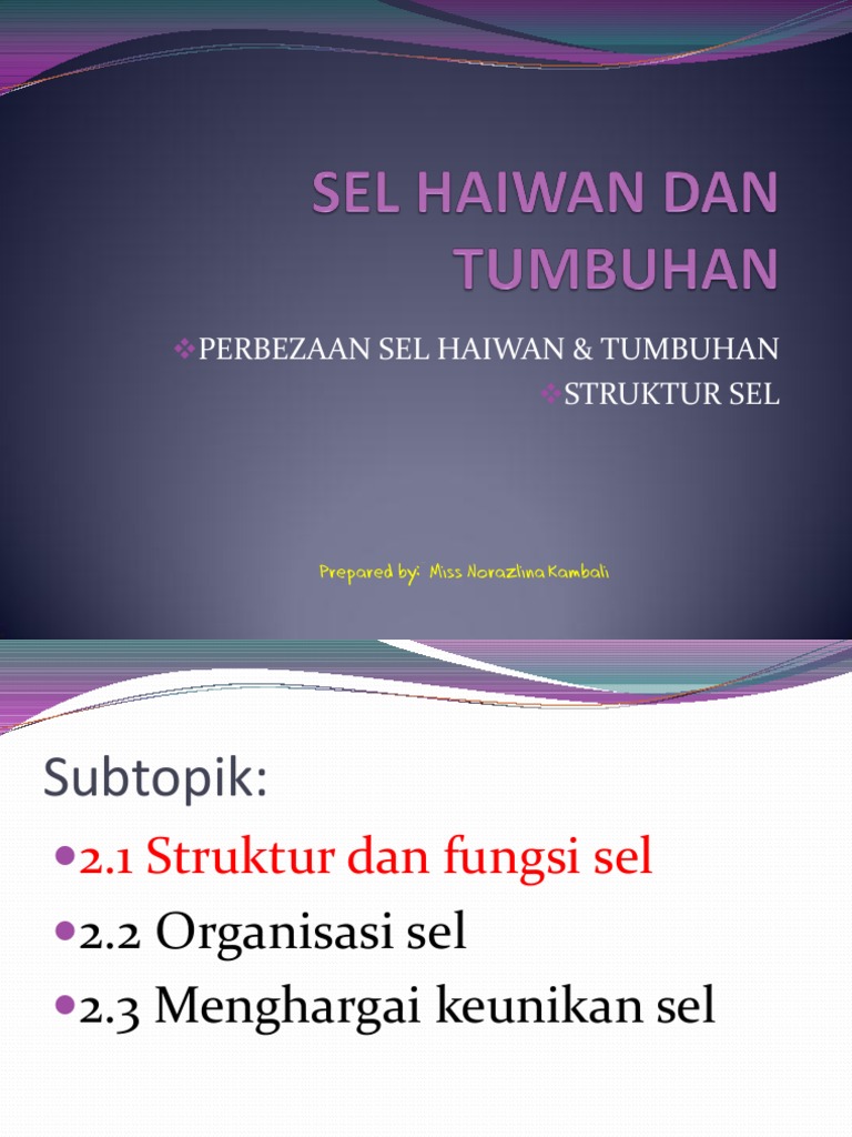 Sel Haiwan Amp Tumbuhan Pdf