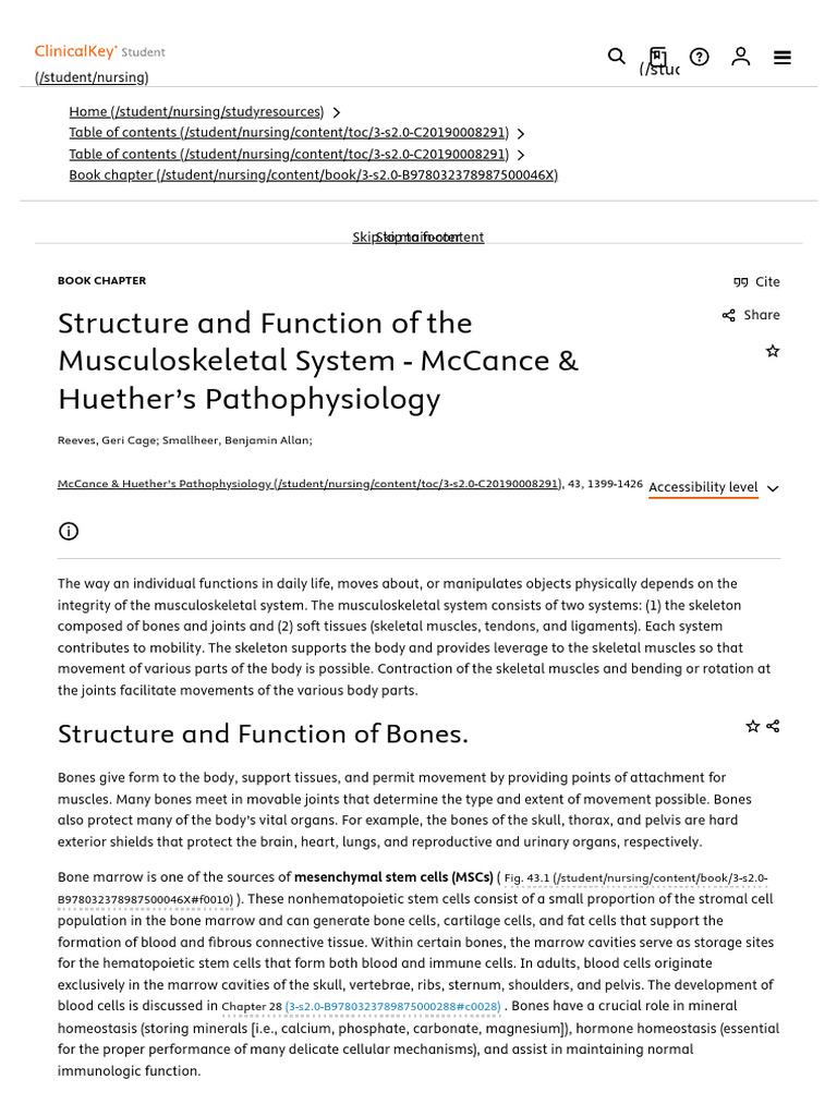 Musculoskeletal System Structure & Function | PDF | Bone | Osteoblast