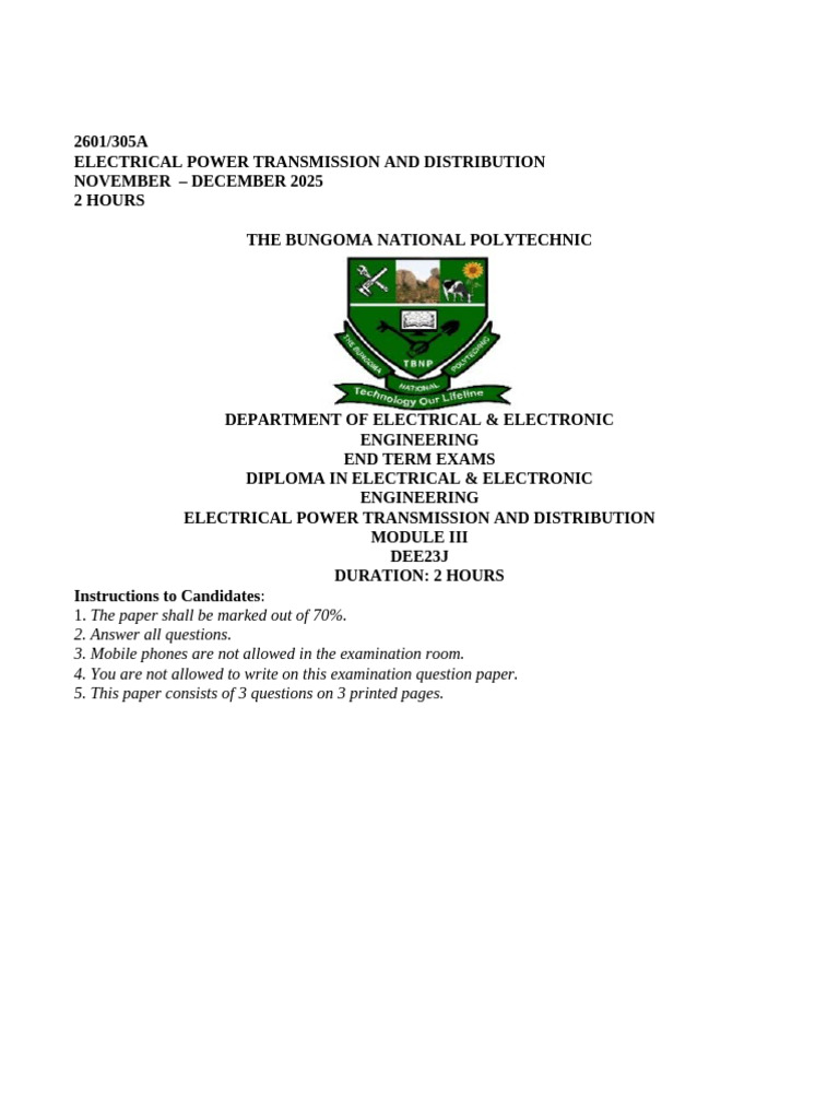KENNEDY MUSOMI WAMALWA NOVEMBER- DECEMBER SERIES EXAM | PDF | Amplifier ...