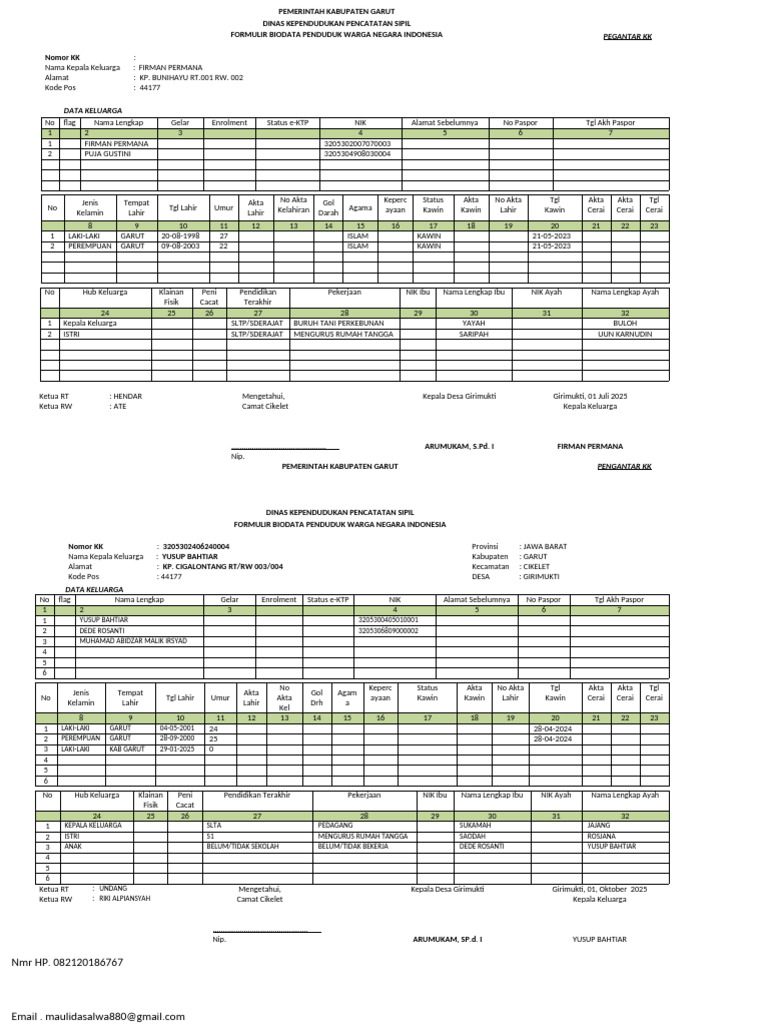 Format KK BARU 2024 | PDF