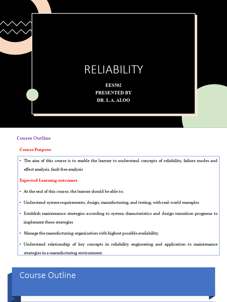 Ees502-Reliability Engineering | PDF | Reliability Engineering ...