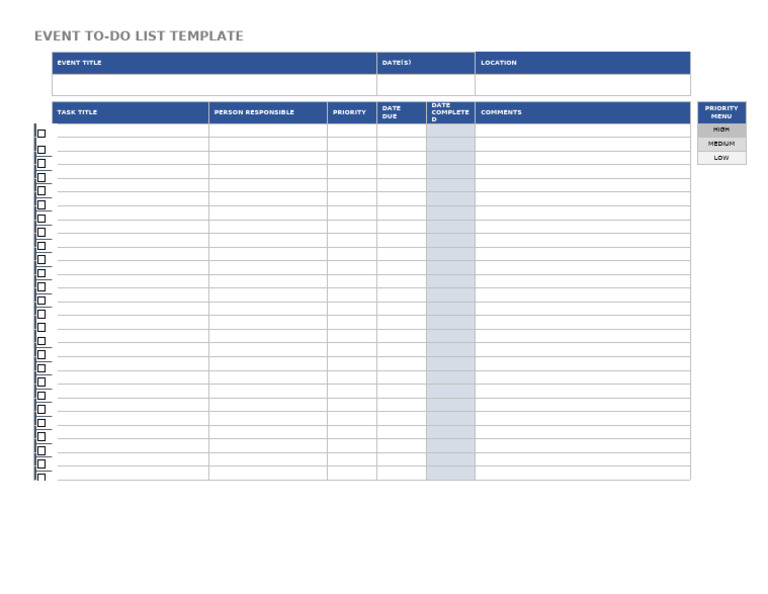 Event Planning To-Do List Template | PDF
