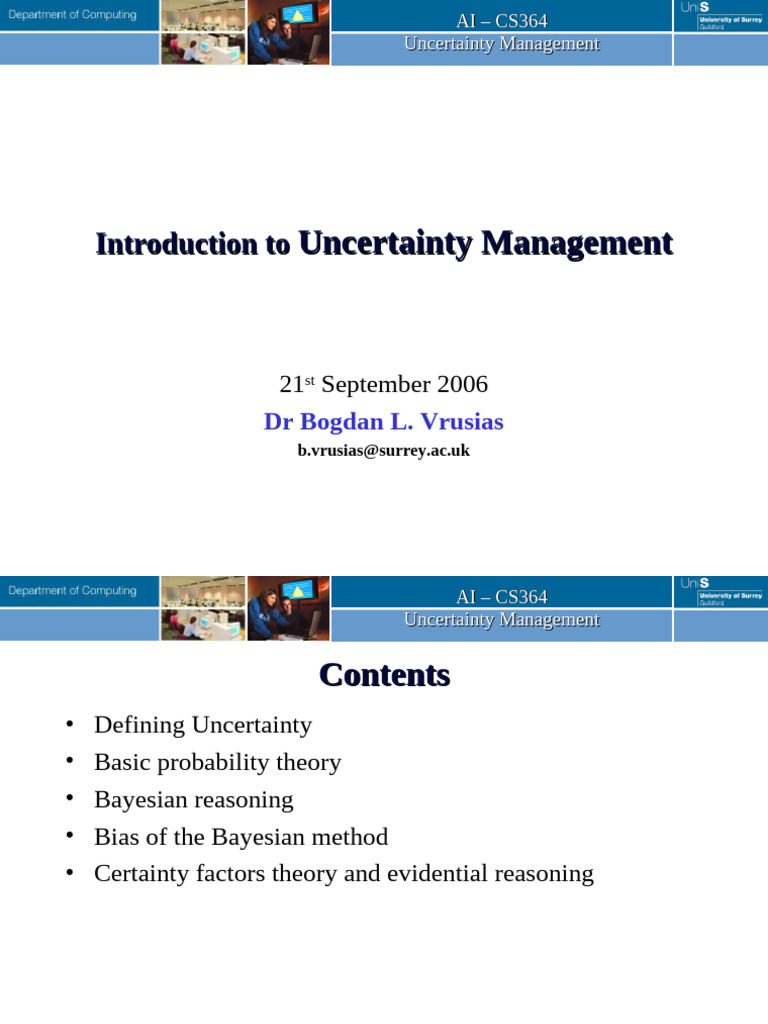 Uncertainty Management in AI Systems | PDF | Probability | Hypothesis