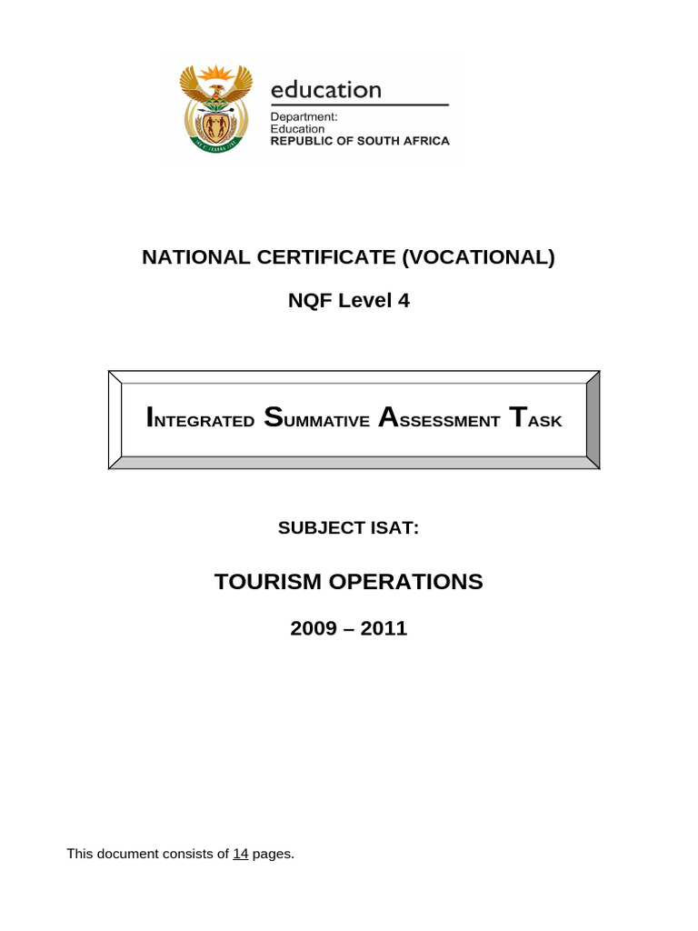 ISAT for Level 4 Tourism Operations | PDF