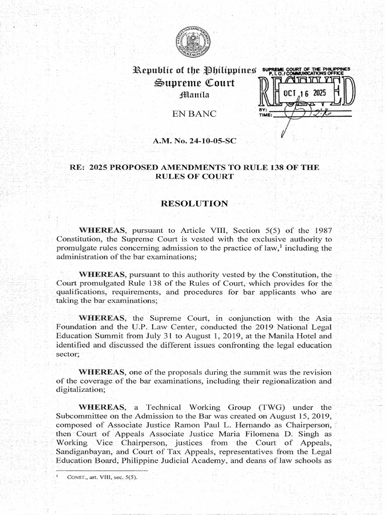 Proposed Amendments to Rule 138 | PDF | Supreme Court Of The United ...