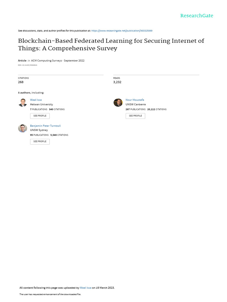 Blockchain Federated Learning for IoT Security | PDF | Internet Of ...