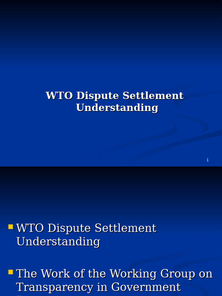WTO Dispute Settlement Overview | PDF | World Trade Organization ...