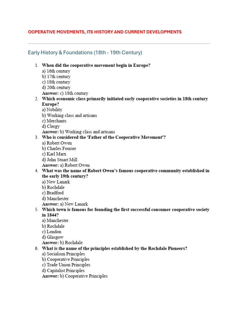 Cooperative History | PDF | Cooperative | Social Economy