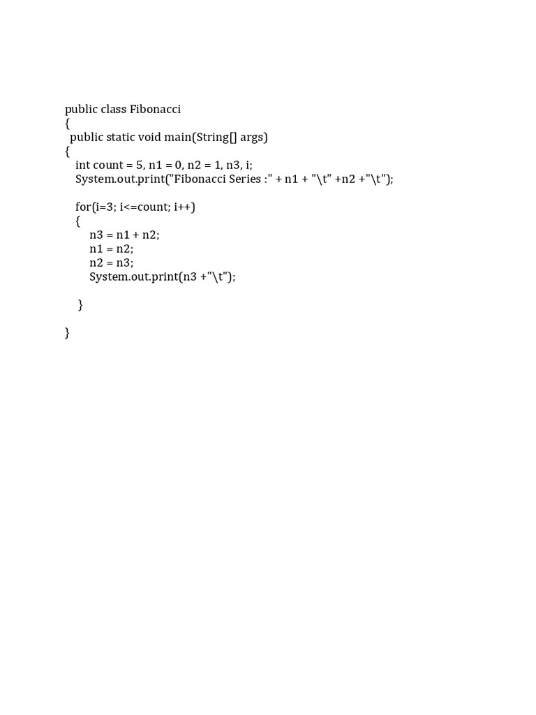 JAVA Lab Part B - Programs | PDF