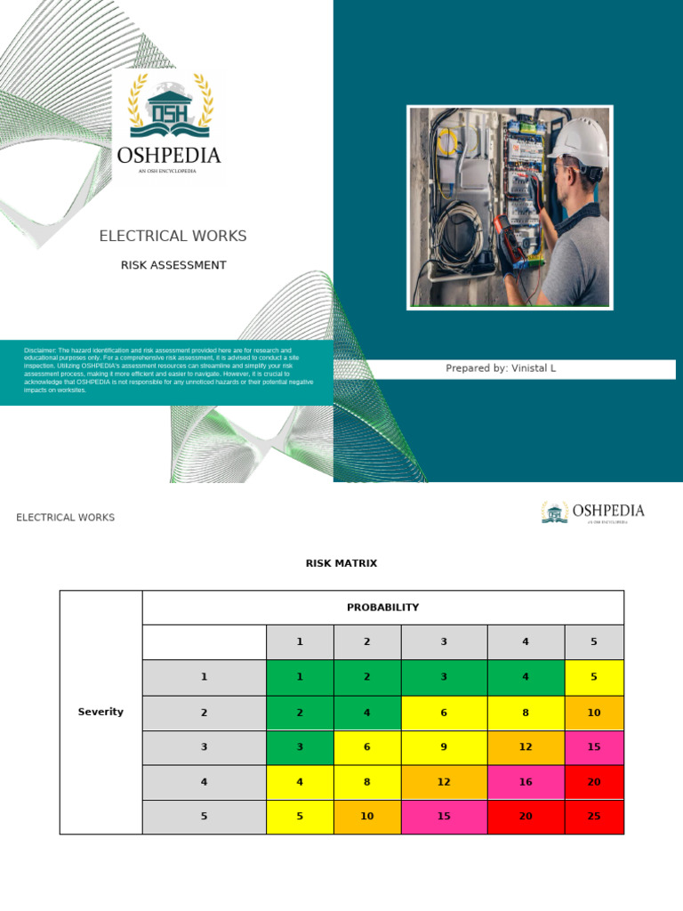 Electrical Works Risk Assessment Guide | PDF | Personal Protective ...