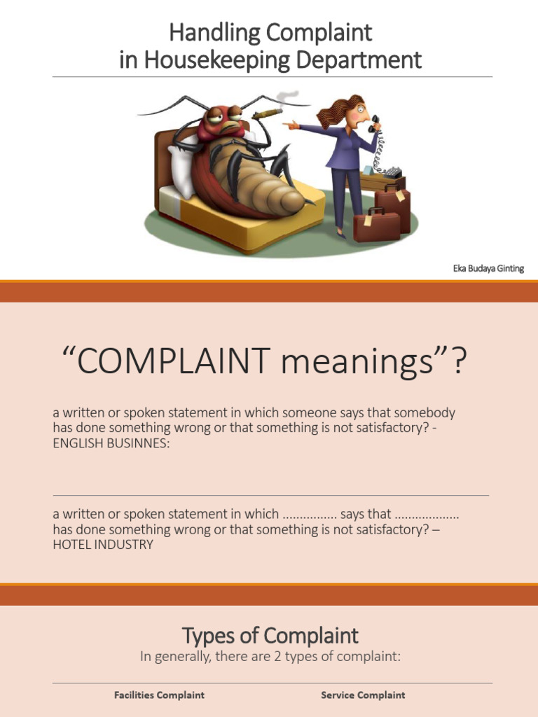 Handling Complaint For Housekeeping Management | PDF