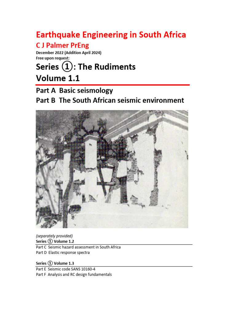 Vol 1.1 A Seismology - B Seismicity of SA | PDF | Seismology | Earthquakes