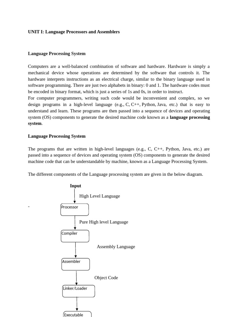 Language Processors and Assemblers Overview | PDF | Assembly Language ...