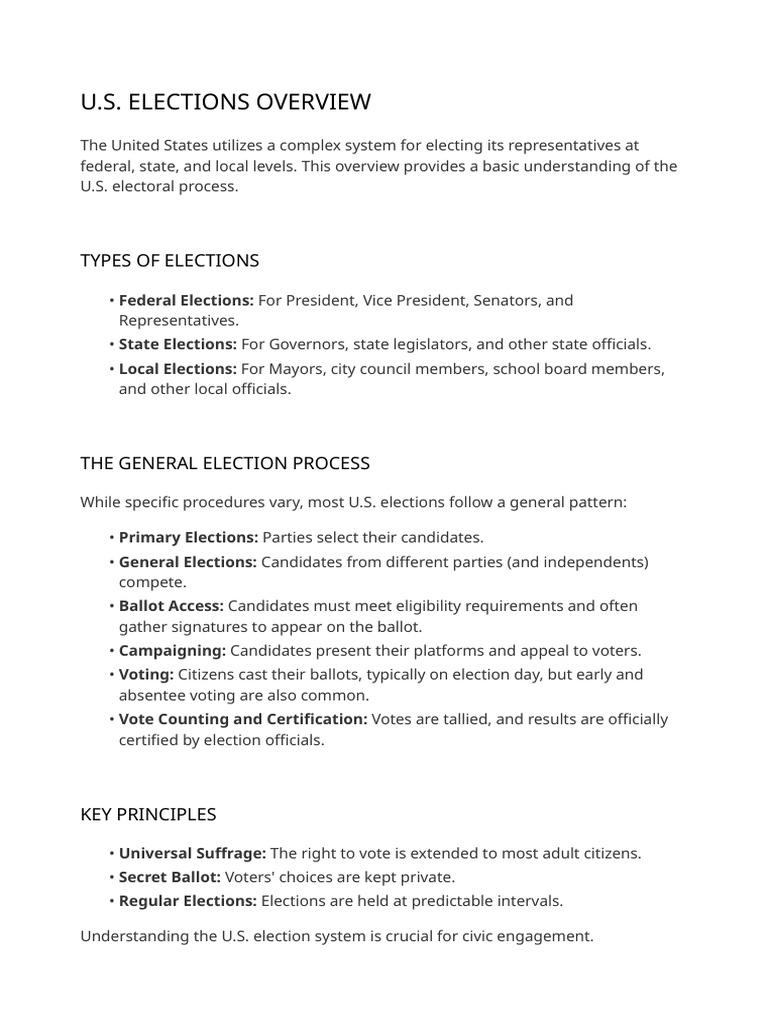 US Elections Overview | PDF