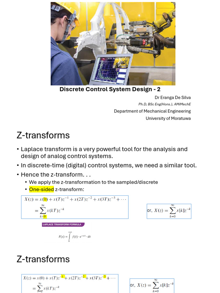 Z-Transform Fundamentals in Control Systems | PDF | Mathematical ...