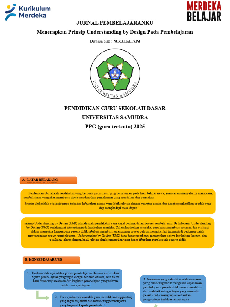 Penerapan Prinsip UbD dalam Pembelajaran | PDF