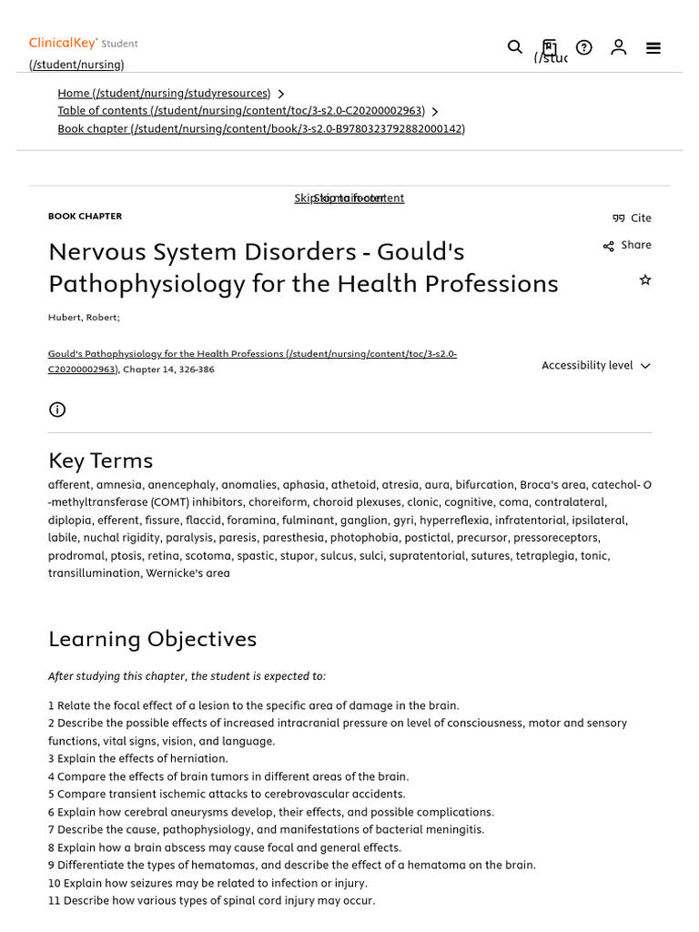 Nervous System Disorders Overview | PDF | Chemical Synapse ...