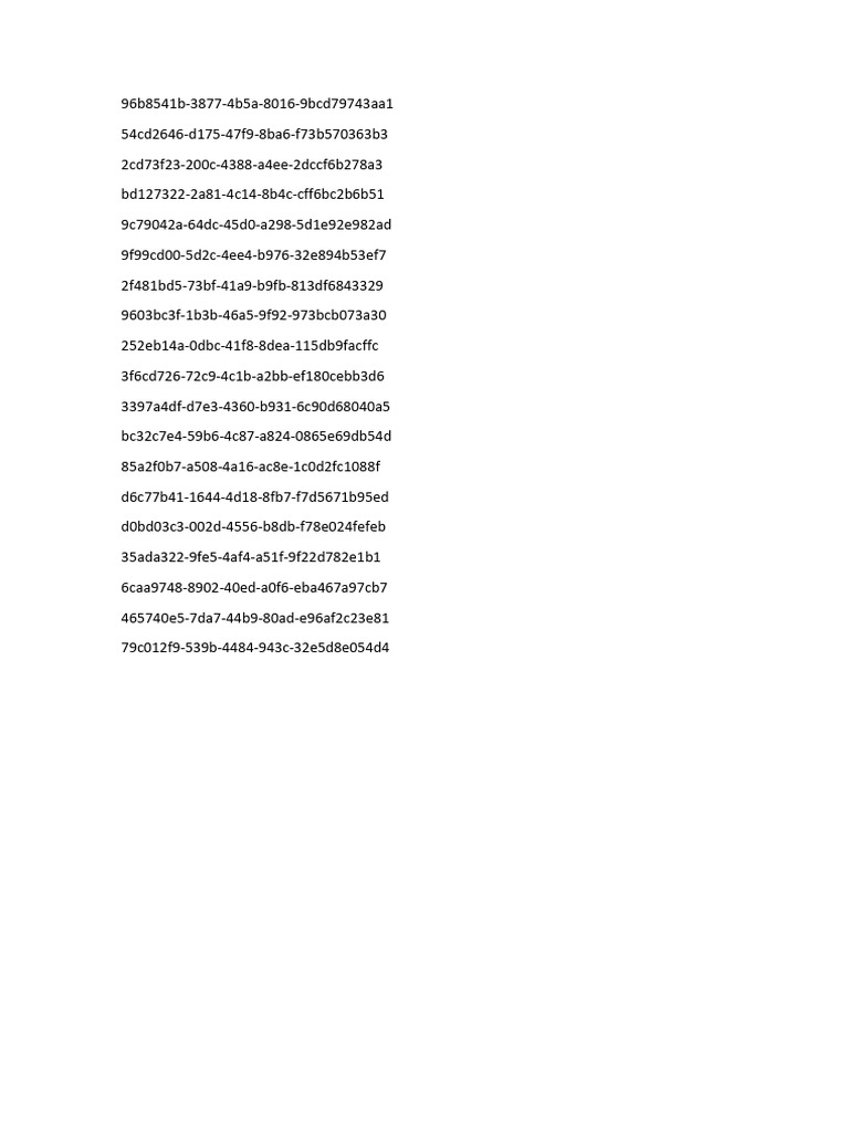 Unique Document Identifiers List | PDF
