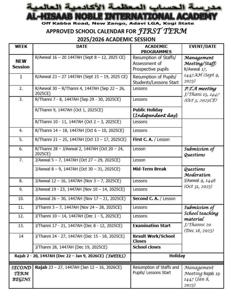First Term School Calendar 2025/2026 | PDF | Chess Theory | Chess Openings