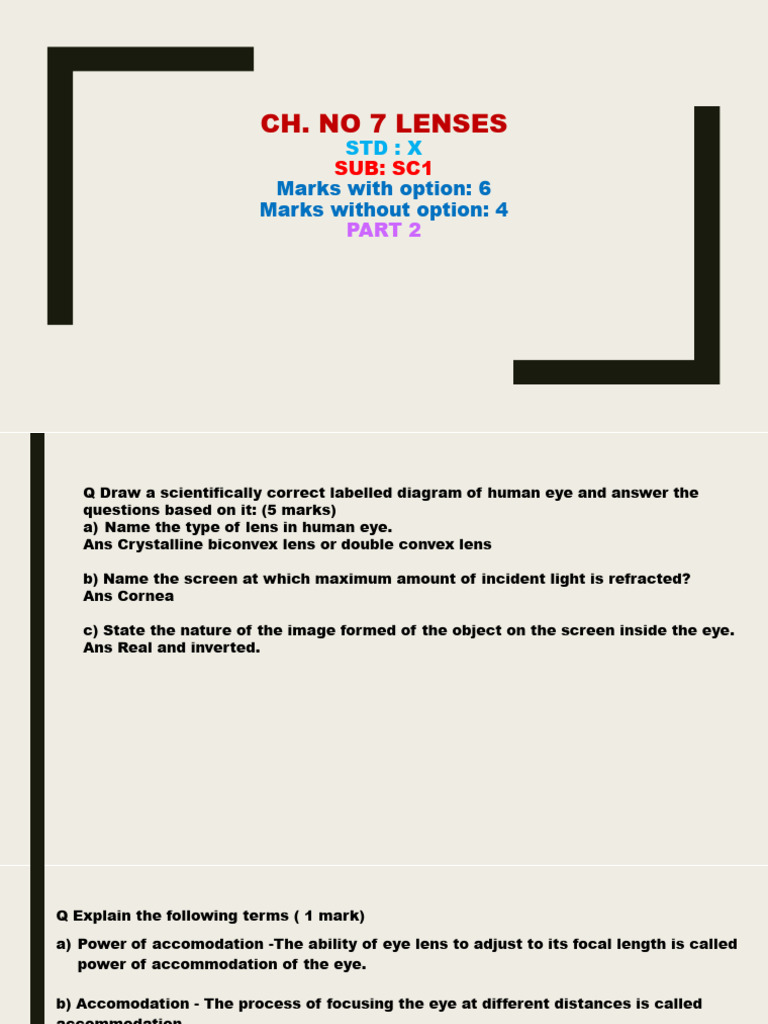 Human Eye Defects and Lens Corrections | PDF | Eye | Myopia