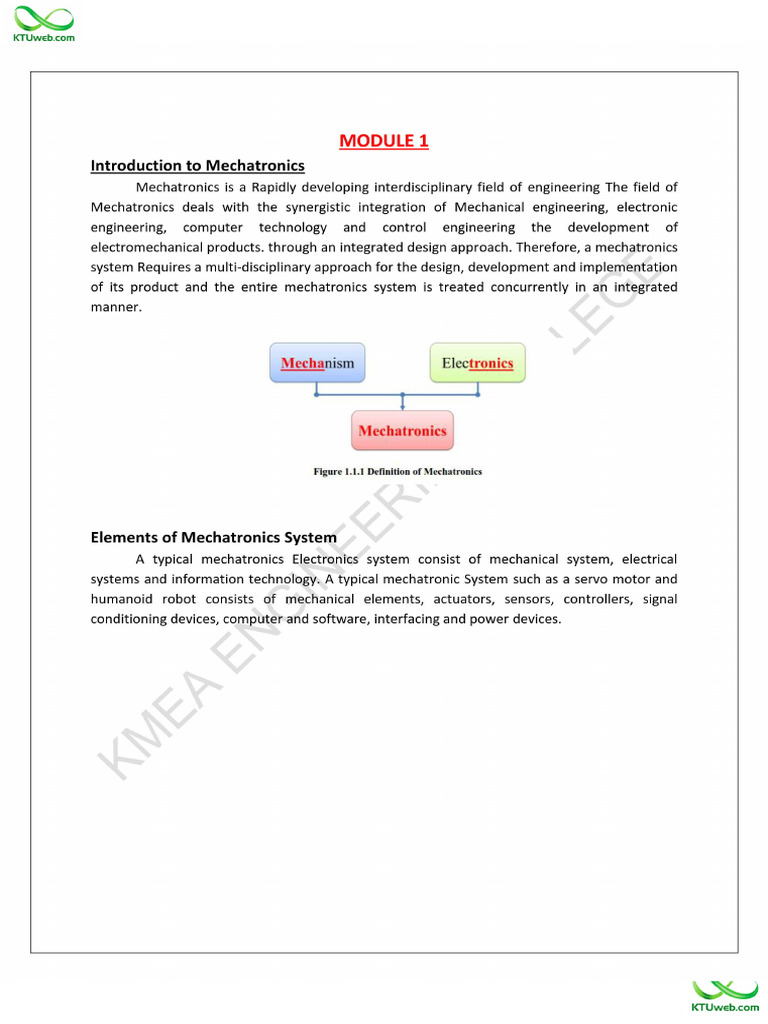 Mechatronics 1 | PDF