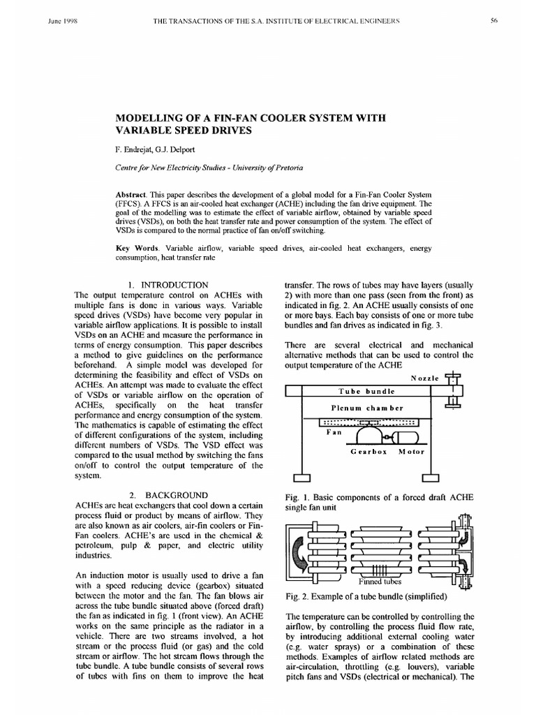 Modelling of A Fin-Fan Cooler System With Variable Speed Drives | PDF ...