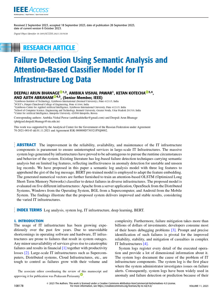 Semantic Log Analysis for IT Failure Detection | PDF | Parsing | System