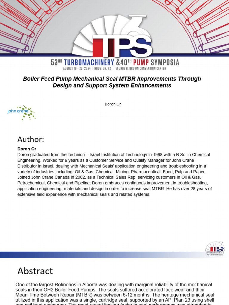 Boiler Feed Pump Seal MTBR Enhancements | PDF | Heat Exchanger | Pump