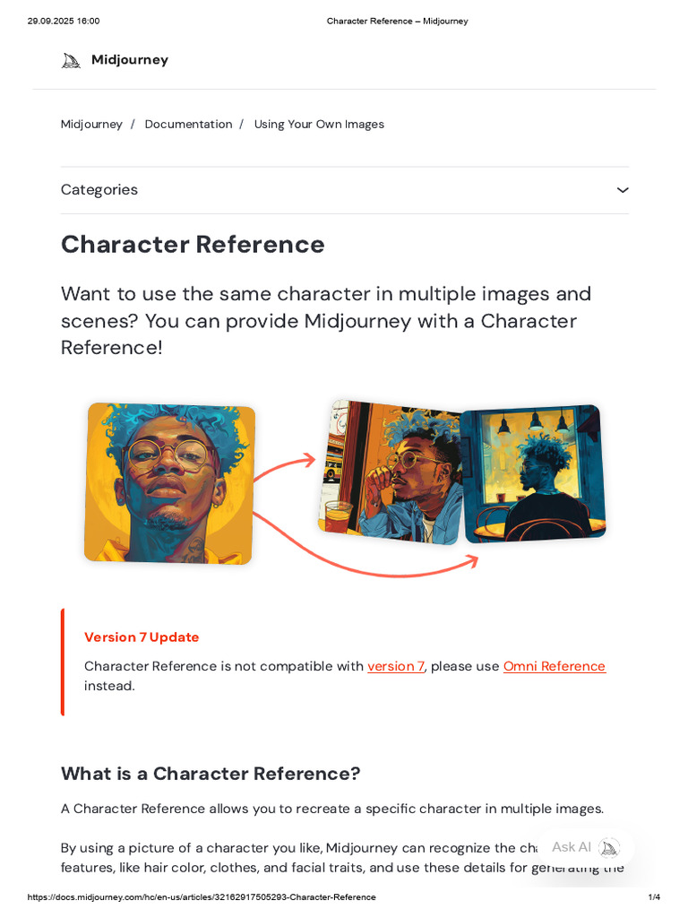 Midjourney Character Reference Guide 2025 | PDF | Computing | Software