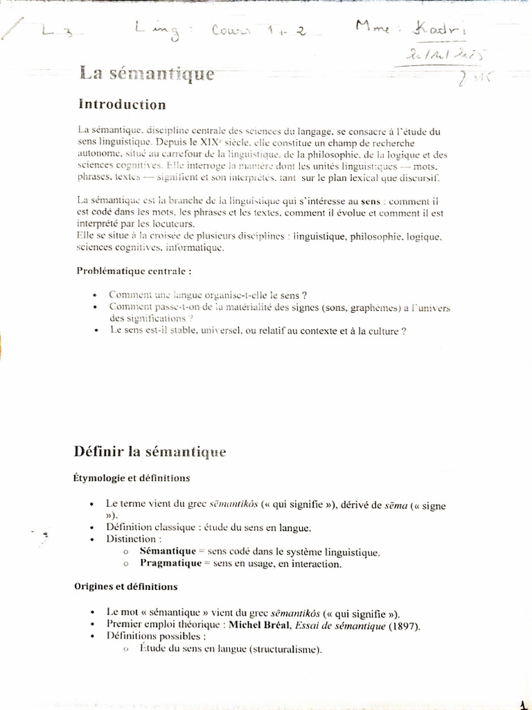 La Sémantique 2 | PDF