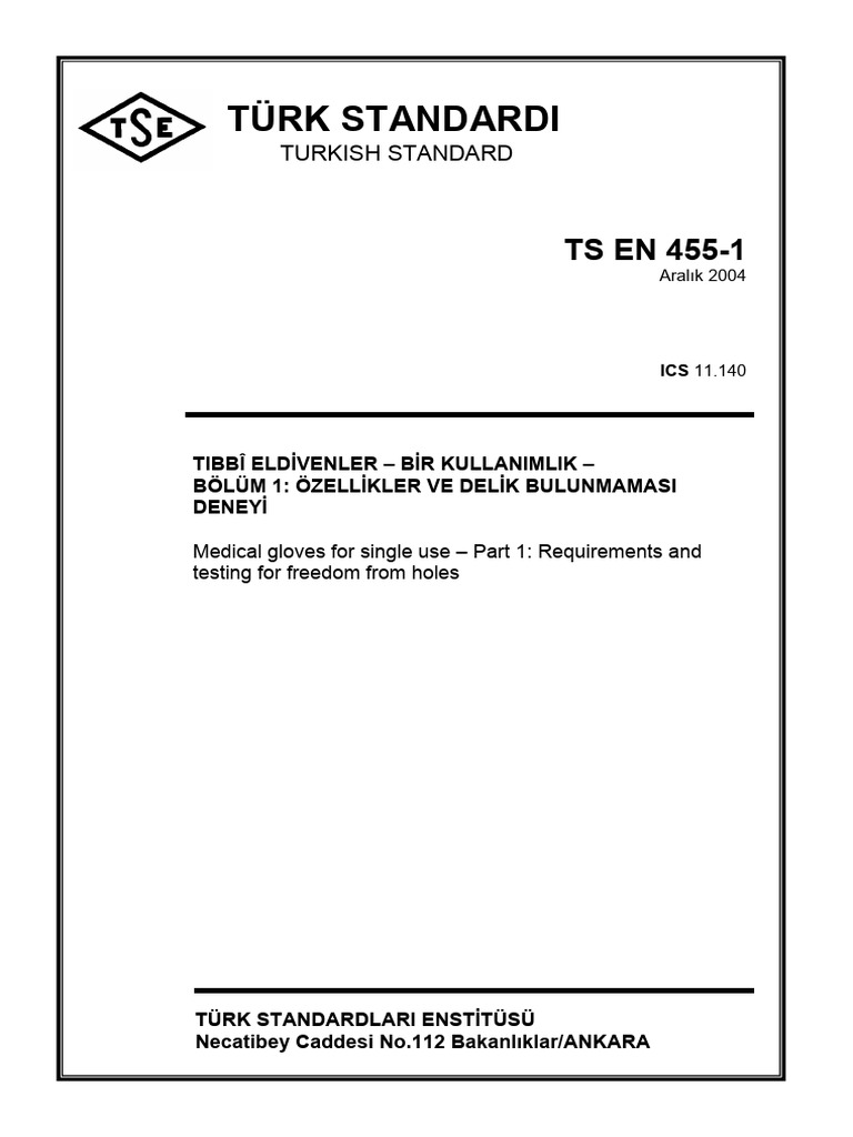 TS en 455 4 Cerrahi Eldiven b1 | PDF