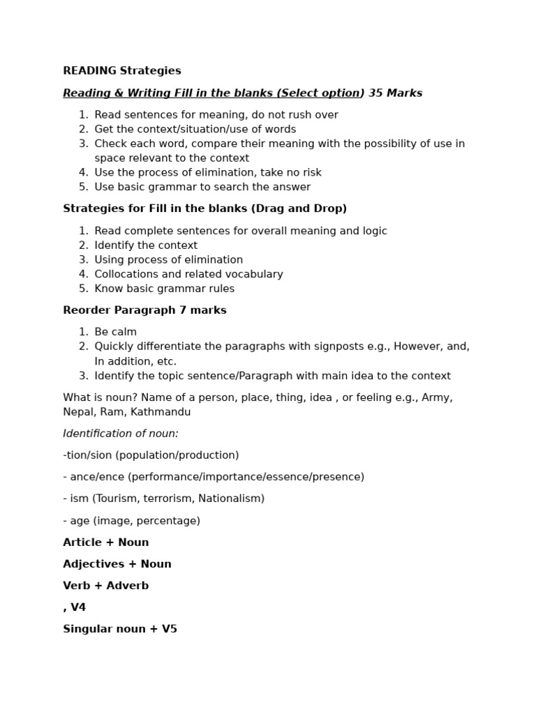 Effective Reading Strategies for Tests | PDF