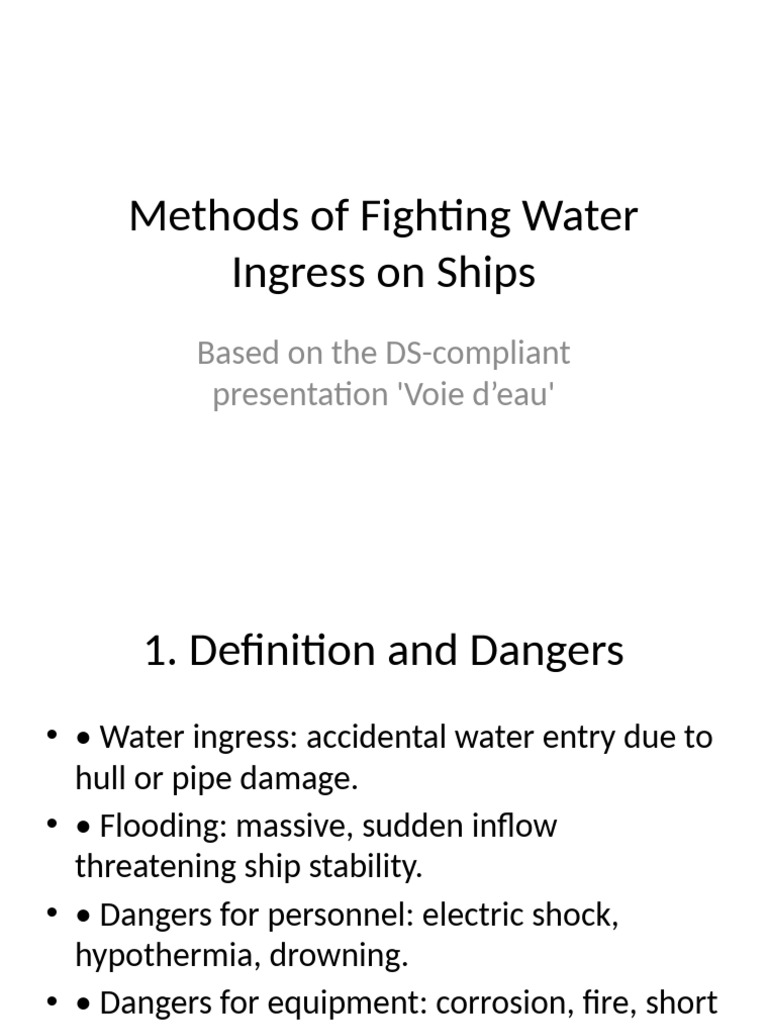 Water Ingress Prevention on Ships | PDF
